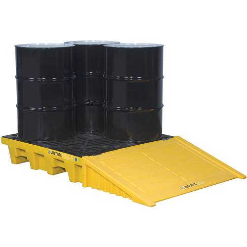 EcoPolyBlend Spill Control Pallets - With Drain, 73 US gal. Spill Capacity, 49" x 49" x 10.2" Absolute Business Supply