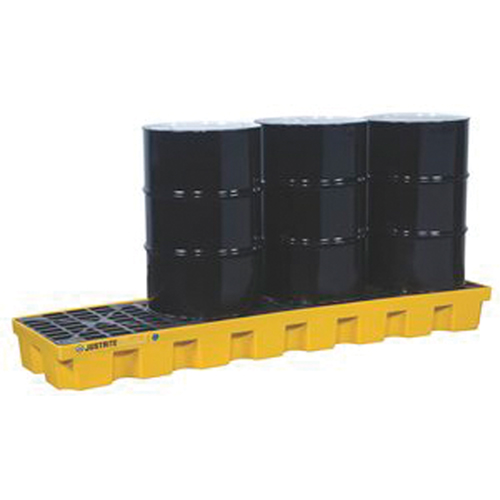 EcoPolyBlend Spill Control Pallets - With Drain, 75 US gal. Spill Capacity, 97" x 25" x 9" Absolute Business Supply