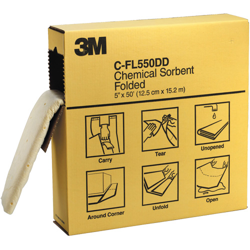 Folded Sorbents, Hazmat, 600" x 5", 10.5 gal. Absorbancy Absolute Business Supply