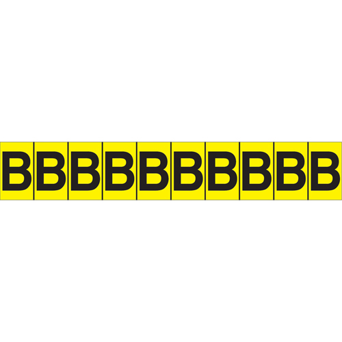 Individual Adhesive Letter Markers, B, 1" H, Black on Yellow Absolute Business Supply