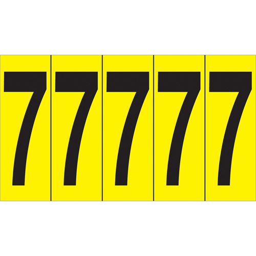 Individual Adhesive Number Markers, 7, 3-7/8" H, Black on Yellow Absolute Business Supply