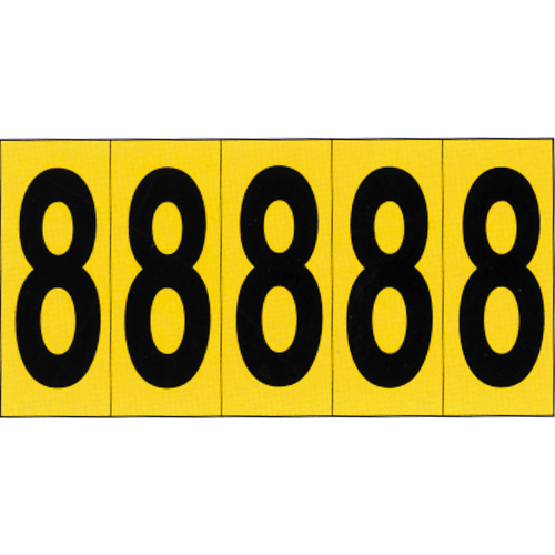 Individual Adhesive Number Markers, 8, 3-7/8" H, Black on Yellow Absolute Business Supply
