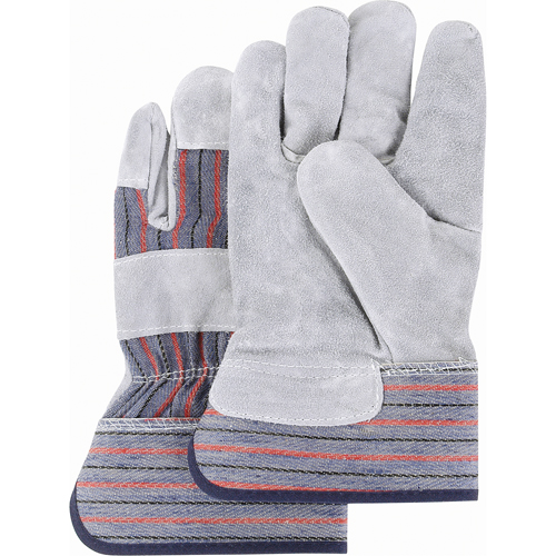 Gants d'ajusteur de premi&egrave;re qualit&eacute; &agrave; dos refendu, Moyen, Paume en Cuir de vache refendu, Doublure en Coton Absolute Business Supply
