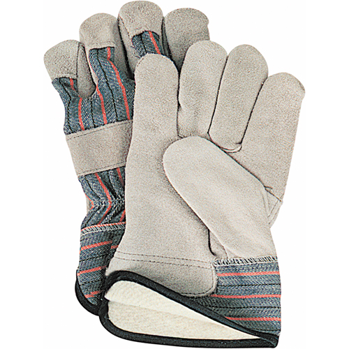 Winter-Lined Fitters Gloves, Large, Split Cowhide Palm, Cotton Fleece Inner Lining Absolute Business Supply