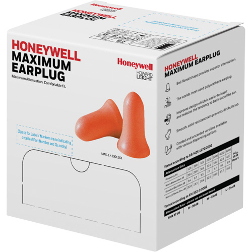 Howard Leight Maximum Foam Earplugs, Bulk - Polybag Absolute Business Supply