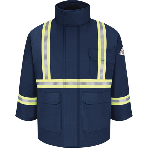 Parkas ignifuges avec bandes r&eacute;fl&eacute;chissantes, Hommes, 3T-Grand, Bleu marine Absolute Business Supply