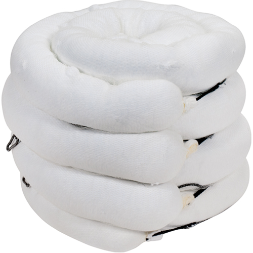 Barrage absorbant de premi&egrave;re qualit&eacute;, Huile seulement, 10' lo x 5" la, Absorption 35 gal., 4 /pqt Absolute Business Supply