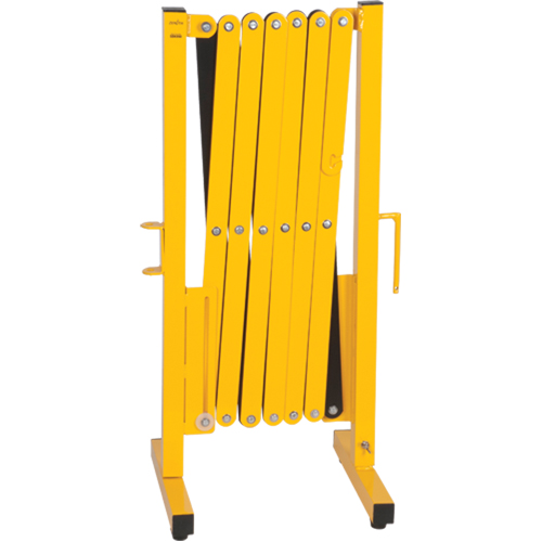 Barri&egrave;re extensible, 37" h x 11' lo, Noir/Jaune Absolute Business Supply