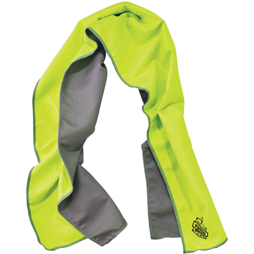 Chill-Its&reg; 6602MF Microfiber Cooling Towel, Hi-Vis Lime Absolute Business Supply
