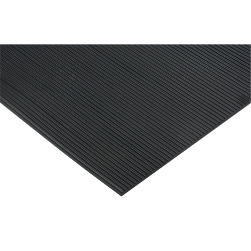 Fine Ribbed Matting, Runner, 4' x lin.ft x 1/8", Black Absolute Business Supply