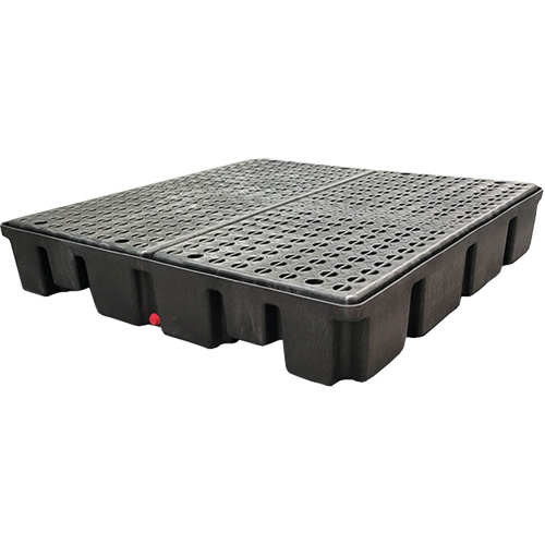 Palette emboîtable sans drain pour contr&ocirc;le des d&eacute;versements, Capacit&eacute; de d&eacute;versement 66 gal. US, 49" x 49" x 10,5" Absolute Business Supply