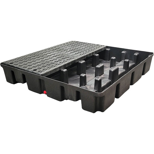 Palette emboîtable sans drain pour contr&ocirc;le des d&eacute;versements, Capacit&eacute; de d&eacute;versement 66 gal. US, 49" x 49" x 10,5" Absolute Business Supply