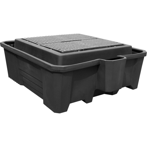 Palettes de confinement pour grand r&eacute;cipient pour vrac, Capacit&eacute; de d&eacute;versement 385 gal., 73" x 80,5" x 29,5" Absolute Business Supply