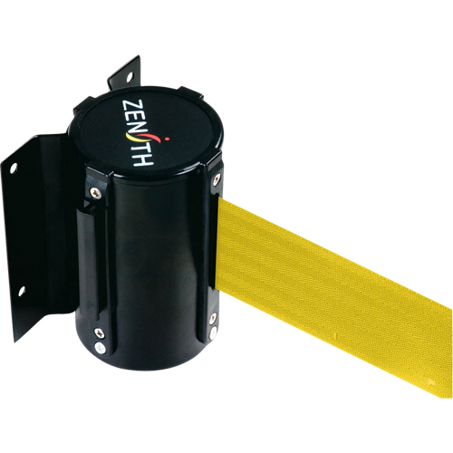 Barri&egrave;re &agrave; fixation murale, Acier, Fixation par vis, 12', Ruban Jaune Absolute Business Supply