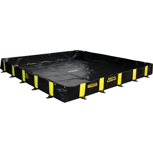 Bermes Rigid-Lock QuickBerm, Capacit&eacute; 475 gal. US, 8' la x 8' lo x 12" h, Paroi &agrave; piquets Absolute Business Supply