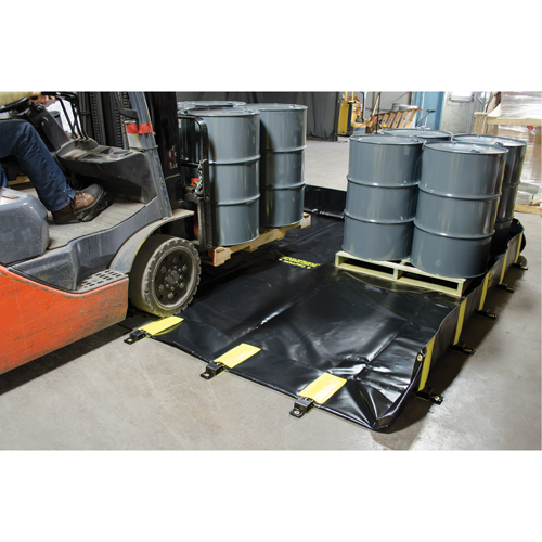 Rigid-Lock QuickBerm&reg;, 745 US gal. Capacity, 10' W x 10' L x 12" H, Stake Wall Absolute Business Supply