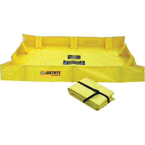 QuickBerm&reg; Lite Containment Berm, 79 gal. Capacity, 4' W x 4' L x 8" H, Snap-Up Bracket Absolute Business Supply