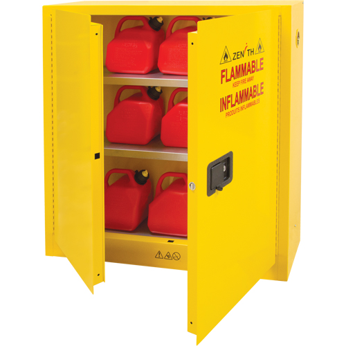 Flammable Storage Cabinet, 24 gal., 2 Door, 43" W x 44" H x 12" D Absolute Business Supply