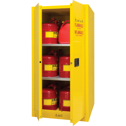 Flammable Storage Cabinet, 60 gal., 2 Door, 34" W x 65" H x 34" D Absolute Business Supply