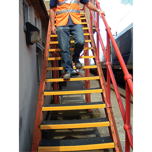 Safestep&reg; Anti-Slip Step Cover, 13.5" W x 48" L, Black & Yellow Absolute Business Supply