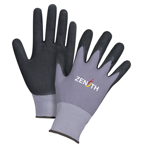Gants ZX-1 de premi&egrave;re qualit&eacute; compatibles avec les &eacute;crans tactiles, 10/T-Grand, R&ecirc;vetement Nitrile/Mousse de nitrile, Calibre 15, Enveloppe en Nylon Absolute Business Supply