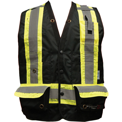 Veste de s&eacute;curit&eacute; ignifug&eacute;e pour arpenteur, Noir, Petit, Polyester Absolute Business Supply