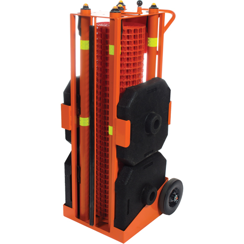 Portable Safety Zone, 100' L, Steel, Orange Absolute Business Supply