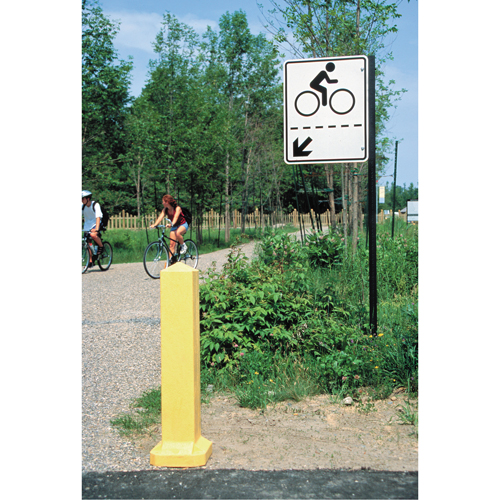 Bollards, Plastic, 33" H x 6" W, Yellow Absolute Business Supply