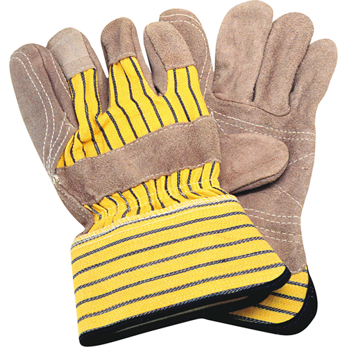 Double-Palm Fitters Gloves, Large, Split Cowhide Palm, Cotton Inner Lining Absolute Business Supply