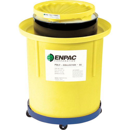 Poly-Collector 110 avec baril en poly, 31,75" dia. x 49" h, Cap. de d&eacute;versement 103 gal. US Absolute Business Supply