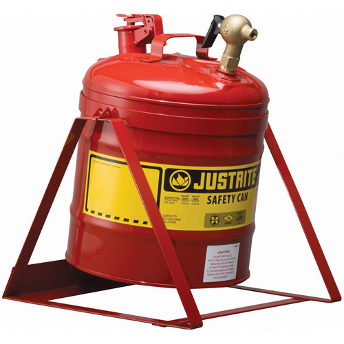 Bidon avec robinet s&eacute;curitaires pour laboratoires, Type I, Acier, 5 gal. US, Rouge, Homologu&eacute; FM Absolute Business Supply
