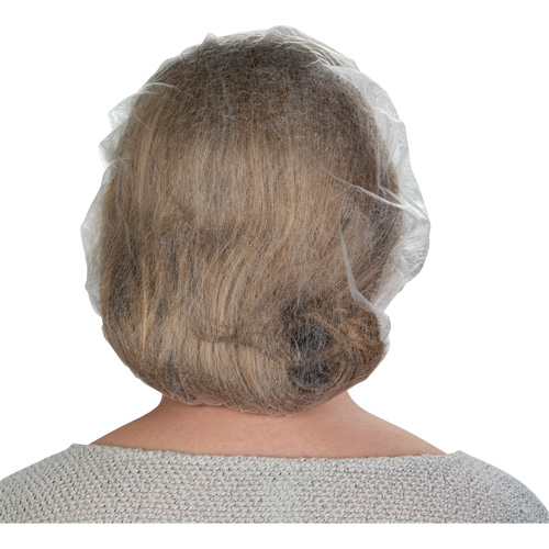 Non-Woven Bouffant Caps, Polypropylene, 21"/Large, White Absolute Business Supply
