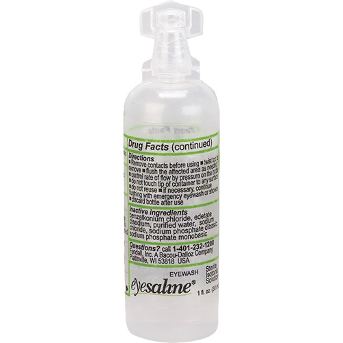 Saline Eyewash Bottles, Full Bottle, 1 oz. Absolute Business Supply