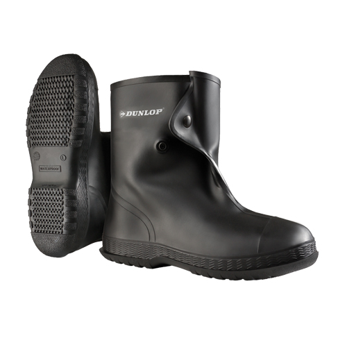Bottillons de protection noirs de 10", PVC, Fermeture Bouton-pression, Convient &agrave; Hommes 6 - 7 Absolute Business Supply