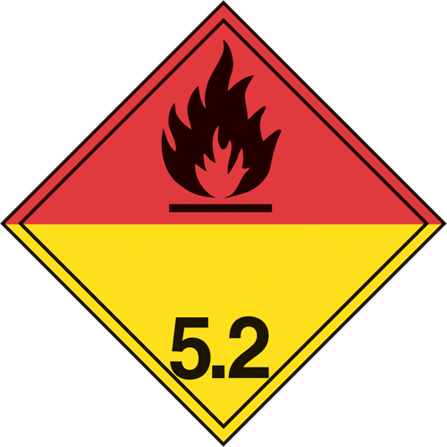 TDG Shipping Labels, Class 5.2, Organic Peroxides, Vinyl Absolute Business Supply