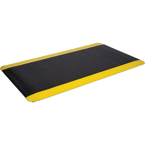 WD Deck Plate Mats, Diamond, 3' x 12' x 5/8", Black/Yellow, Sponge Absolute Business Supply