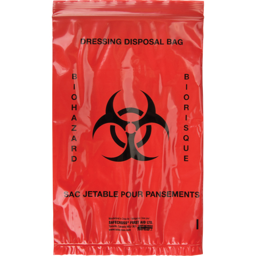 Sacs pour d&eacute;chets dangereux, D&eacute;chets infectieux, 9" lo x 6" la Absolute Business Supply