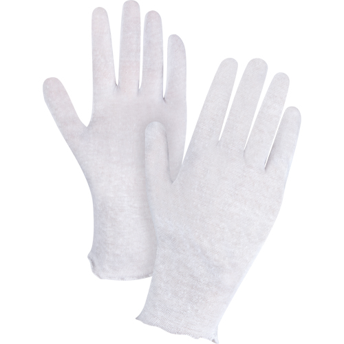 Lightweight Inspection Gloves, Poly/Cotton, Unhemmed Cuff, Men's Absolute Business Supply