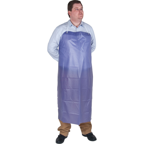Tablier l&eacute;ger, Vinyle, 45" lo x 36" la, Bleu Absolute Business Supply