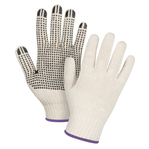 Gants l&eacute;gers tricot&eacute;s &agrave; pois, Poly/coton, Un c&ocirc;t&eacute;, Calibre 7, T-petit Absolute Business Supply