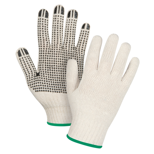 Gants l&eacute;gers tricot&eacute;s &agrave; pois, Poly/coton, Un c&ocirc;t&eacute;, Calibre 7, Moyen Absolute Business Supply