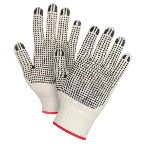 Gants tricot&eacute;s de poids lourd &agrave; deux c&ocirc;t&eacute;s avec pois, Poly/coton, Deux c&ocirc;t&eacute;s, Calibre 7, Petit Absolute Business Supply