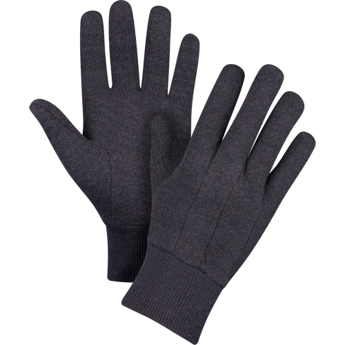 Jersey Gloves, Large, Brown, Unlined, Knit Wrist Absolute Business Supply