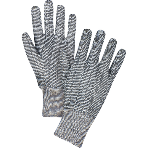 Jersey Gloves, Large, Salt & Pepper, Unlined, Knit Wrist Absolute Business Supply