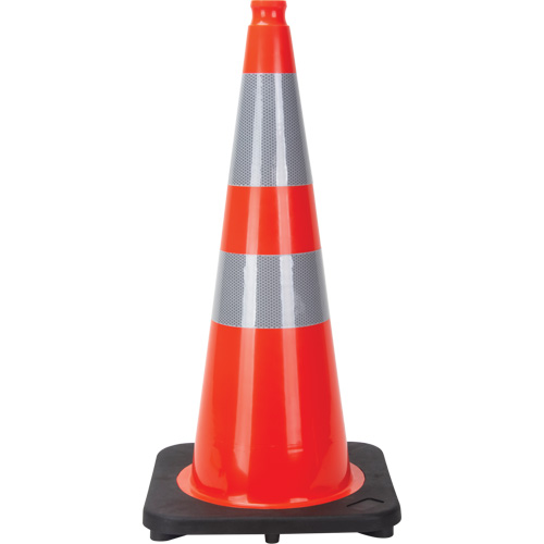 Traffic Cone, 28", Orange, 4" & 6" Reflective Collar(s) Absolute Business Supply