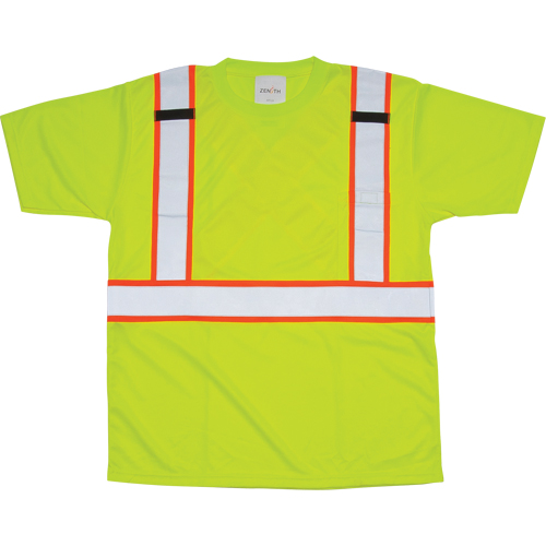 T-shirt conforme &agrave; la CSA, Polyester, Grand, Jaune lime haute visibilit&eacute; Absolute Business Supply
