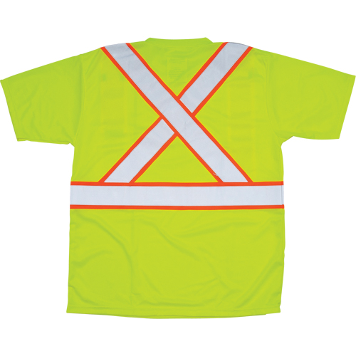 T-shirt conforme &agrave; la CSA, Polyester, Grand, Jaune lime haute visibilit&eacute; Absolute Business Supply