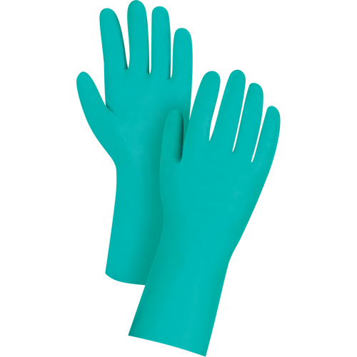 Gants r&eacute;sistants aux produits chimiques &agrave; prise en losange, Taille 7, 13" lo, Nitrile, 11 mils Absolute Business Supply