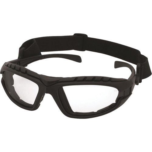 Lunettes de s&eacute;curit&eacute; &agrave; monture noire Dustdevil, Lentille Transparent, Antibu&eacute;e/Anti-&eacute;gratignures, ANSI Z87+/R&eacute;pond ou surpasse la norme CSA Z94.3 Absolute Business Supply