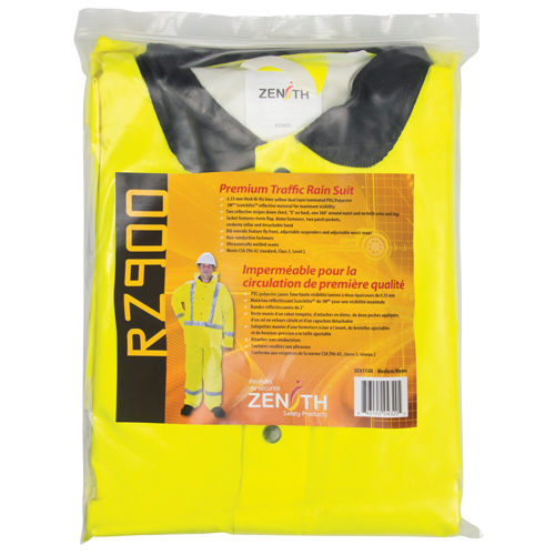 Imperm&eacute;able pour la circulation de premi&egrave;re qualit&eacute; RZ900, Polyester/PVC, Moyen, Jaune lime Absolute Business Supply
